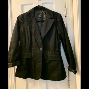 Sandro black cotton blazer small